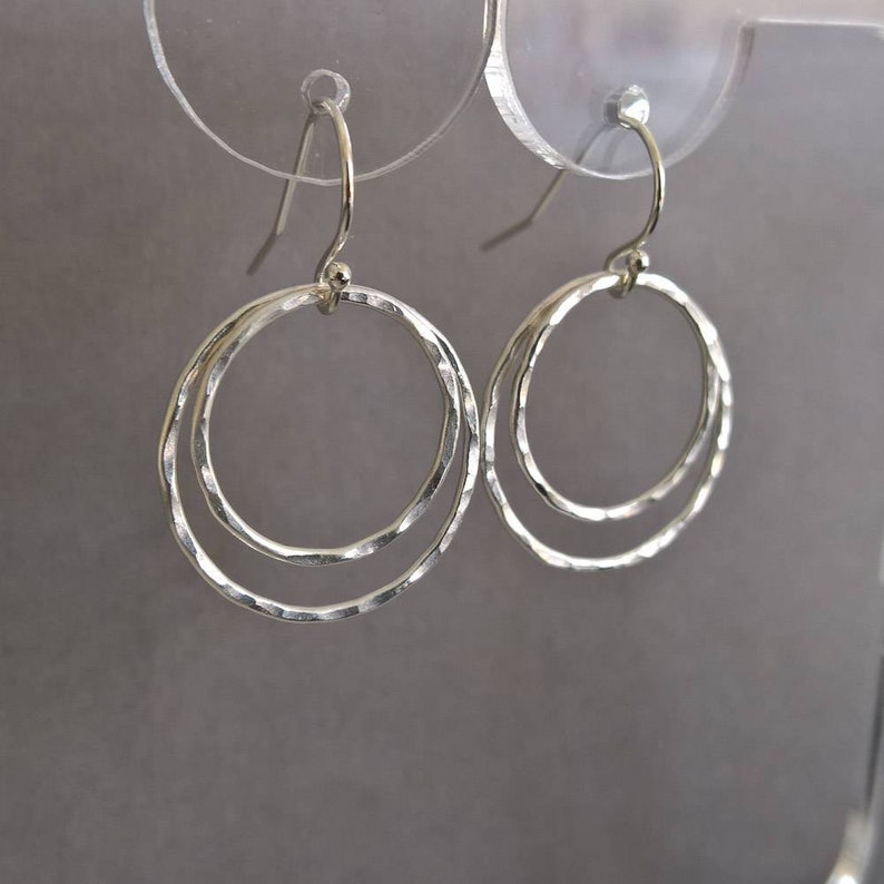 Dainty Fine Silver Double Hoop Earrings for Women Jewelry Etsy
