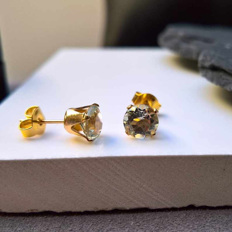 Darcy Thread Earrings - Green Amethyst main image 0