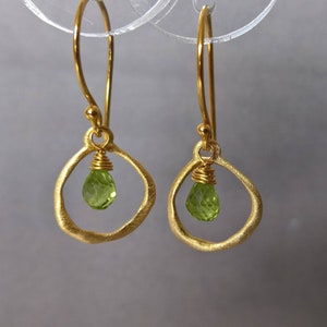 Peridot earrings gold, earrings peridot, August birthstone earrings, August birthday gift for her, peridot jewellery, peridot jewelry, gift