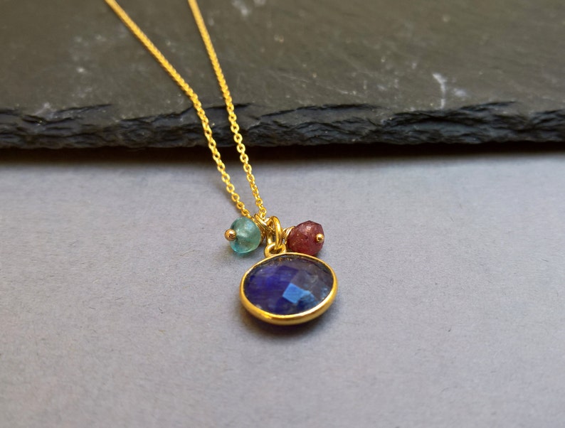 saphire necklace gold sapphire necklace gift for her delicate gold necklace gold delicate necklace Blue sapphire necklace