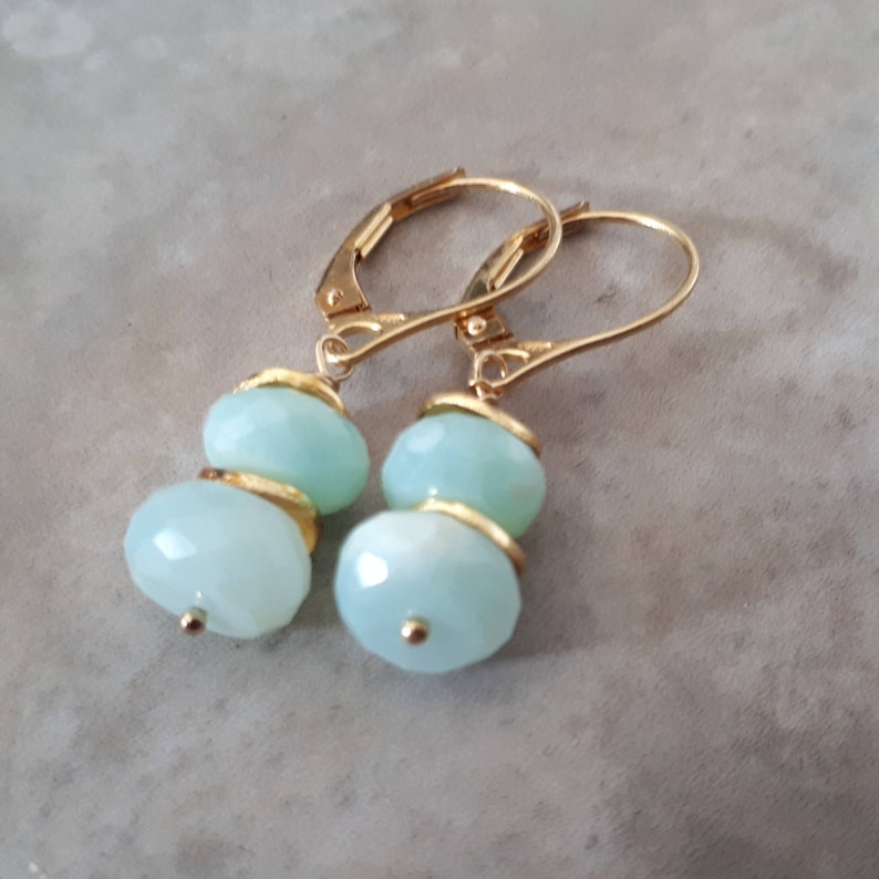 Blue Opal Earrings Peruvian Blue Opal Drop Earrings October - Etsy UK