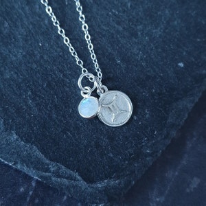 Gemini necklace silver,  Moonstone birthstone necklace silver,  Gemini charm necklace gift, birthstone and astrology gift, June birthday
