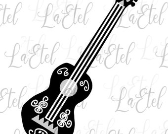 Dia de los Muertos Guitarra SVG, Diseño Mexicano Inspirado en Coco (Descarga Digital)