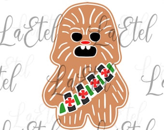 Gingerbread Cookie Chewbacca SVG, PNG, Christmas Chewy, Star Wars, Instant Digital Download, Cricut