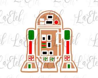 Gingerbread Cookie R2D2 SVG, PNG, Christmas, Star Wars, Instant Digital Download, Cricut