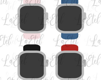 Apple iWatch SVG, PNG, Clipart, Red, Blue, Black, Pink, wristband