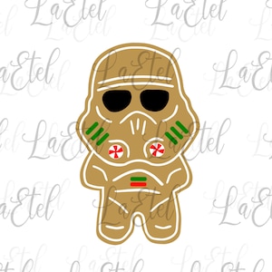Gingerbread Cookie Storm Trooper SVG, PNG, Star Wars, Navidad, Descarga digital instantánea, Cricut, Clipart