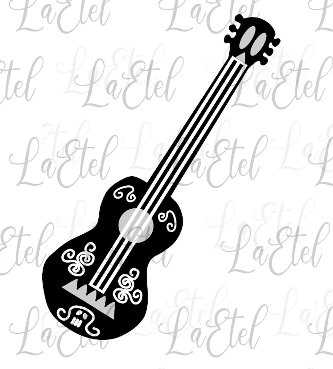 Guitar svg, png, instant digital download, dia de los muertos guitar,  mexican, un poco loco, coco - etsy