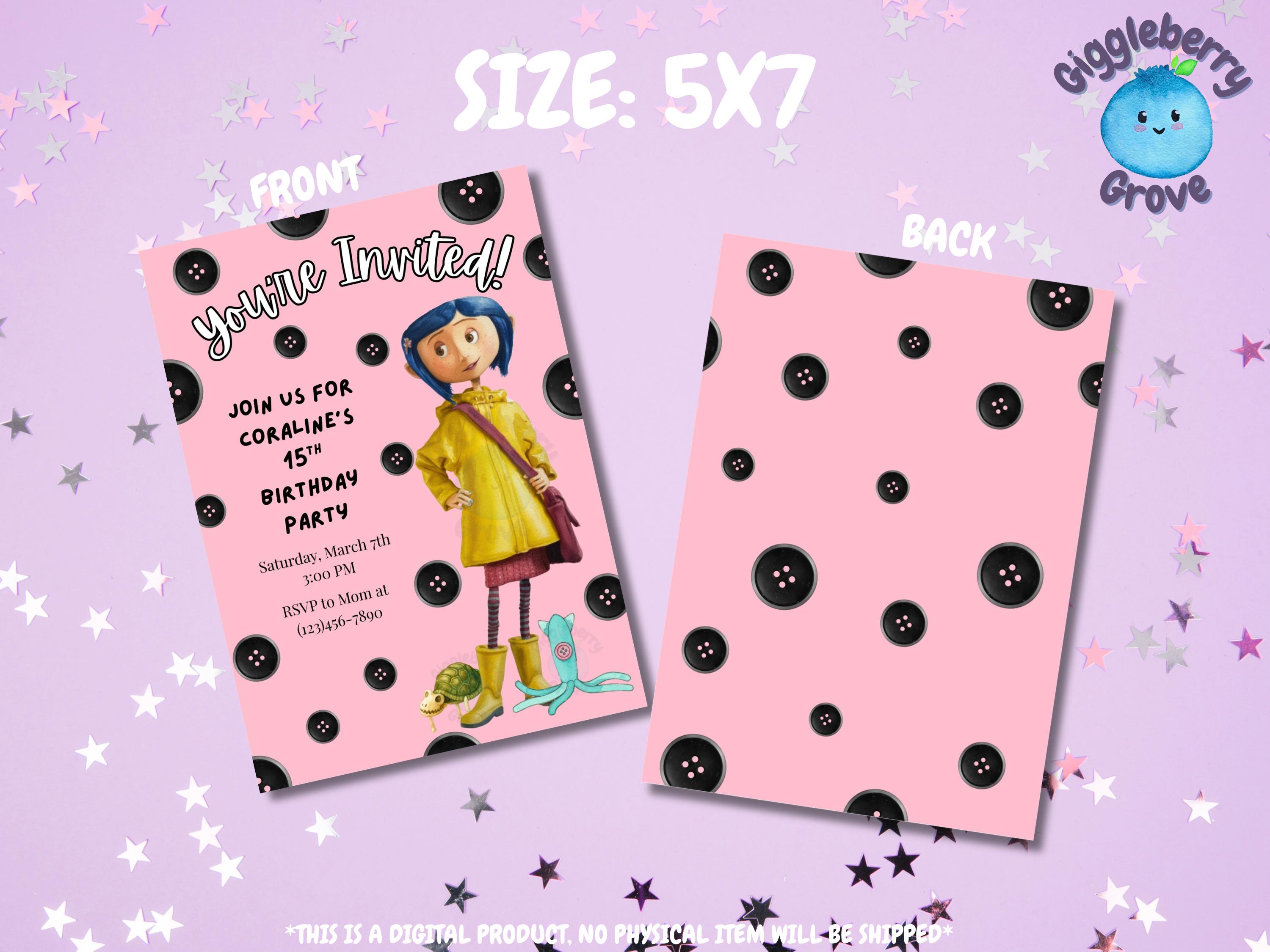 Coraline Birthday Invitation - Etsy