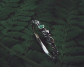 Fay Silver ring with tsavorite Sterling silver ring This twig with leaves ring made in sterling silver
