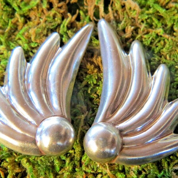 TAXCO STERLING EARRINGS 1950's Miguel Martinez for Rancho Alegre Modernist 26gm