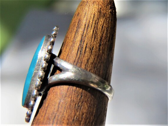 STERLING TURQUOISE RING Navajo Native American Be… - image 8