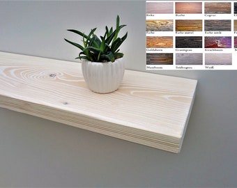 Mensola a muro, pannello a muro, bianco, in legno testurizzato, mensola a muro sospesa in pino, inclusi accessori di montaggio, libreria, mensole