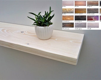 Wall shelf Wall board White made of structured wood