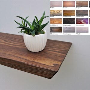 Wall shelf Wall board oak antique made of structured wood