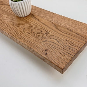 Wall shelf wild oak 30-190 cm made of oiled wild oak rustic, wall board image 1