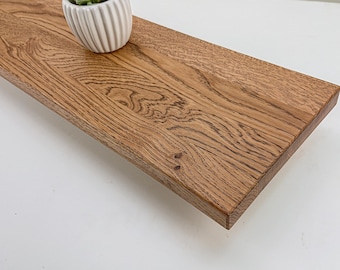 Wandregal Wildeiche 30-190cm aus geölter Wildeiche rustikal, Wandboard