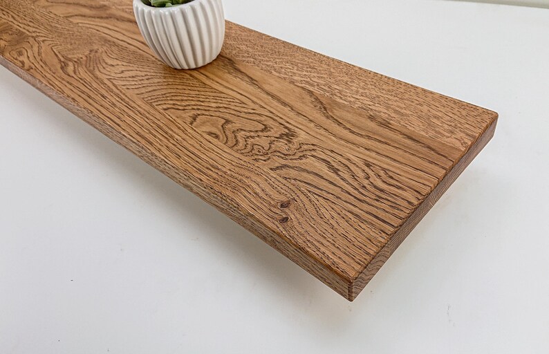 Wall shelf wild oak 30-190 cm made of oiled wild oak rustic, wall board image 1