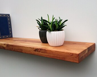 Wall shelf Wall board made of solid oak 40-190 cm