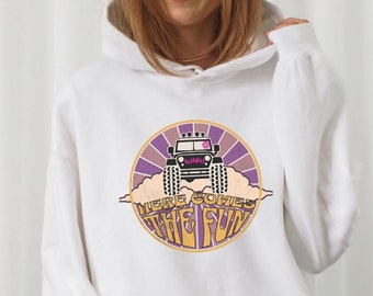 Pink Tire Retro Duck Duck Hoodie Funny US Offroad 4WD off-road sweatshirt for Women Girl Power Adventure Off road gift Here comes the fun