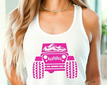 Pink Tire Offroad Tanktop, Girl Power, US Offroad, 4WD Tank, Feminist Tank Top, 4wd Flag Usa, Offroad for Women, Offroad lover, 4x4 women