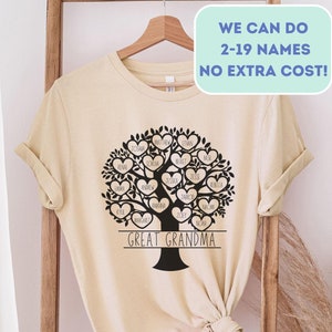 Personalized Family Tree shirt Special Gift For Mom Grandma Custom Mother's Day T-shirt Grandmother 70th 80th Birthday Matching Reunion Tee
