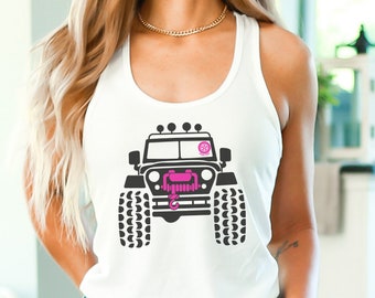 Pink Tire Offroad Tanktop, Girl Power, US Offroad, 4WD Tank, Feminist Tank Top, 4wd Flag Usa, Offroad for Women,Offroad lover,4x4 women Tank