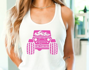 Pink Tire Offroad Tanktop, Girl Power, US Offroad, 4WD Tank, Feminist Tank Top, 4wd Flag Usa, Offroad for Women, Offroad lover, 4x4 women