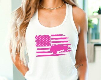 Pink Tire Offroad Tanktop, Girl Power, US Offroad, 4WD Tank, Feminist Tank Top, 4wd Flag Usa, Offroad for Women, Offroad lover, 4x4 women