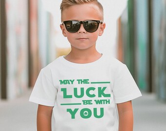 May the Luck be with you, Kids St Patricks Day,Funny St Paddys Shirt,Tractor Shirt, Shamrock Shirt for Kids,St Patty's Day Gift,Clover Shirt