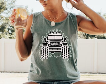 Offroad Tanktop Comfort Colors Life is Good Mom Trendy Gift for Wife 4WD Tank Top USA Flag Off-road Patriot Women Off Road Lover 4x4 Tank