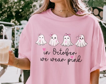 Breast Cancer Shirt Pink Ribbon Awareness Tshirt Support Cancer Fighter Funny Cute Survivor Gift Warrior Comfort Colors Wear Pink October