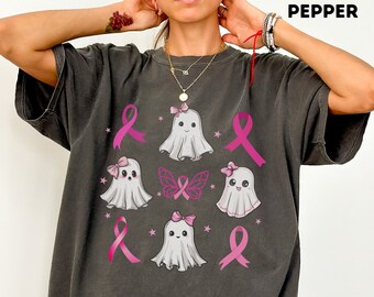 Breast Cancer Shirt Support Women Pink Ribbon Awareness Tshirt Cancer Fighter Cute Survivor Gift Warrior Comfort Colors Wear Pink October