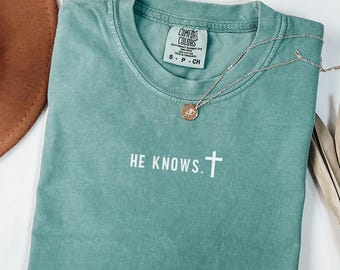 Minimalist Christian Shirt Unisex Gift for Faith Lord Church Jesus Group Trendy Subtle Oversized Tee Soft Comfy Comfort Colors God is Good