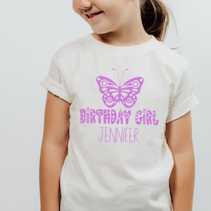 Custom Girl&#39;s Birthday Shirt, Family matching butterfly birthday shirts, birthday girl shirt, butterfly theme party, personalized shirts