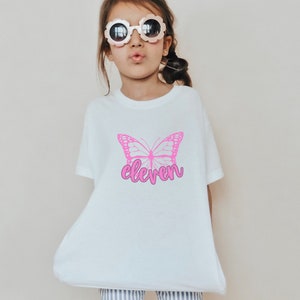 Butterfly 11th Birthday Girls Shirt, 11 Year Old Birthday Shirt, Girls Birthday T-Shirt, 11th Girls Birthday Butterfly Party,Butterfly shirt