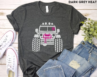 Pink Tire with Winch, Off-Road Women Tshirt, Adventure Tee, 4WD T-Shirt, Offroader Gift, Women Offroad Shirt, 4x4 offroad Tee,Girl Power Tee