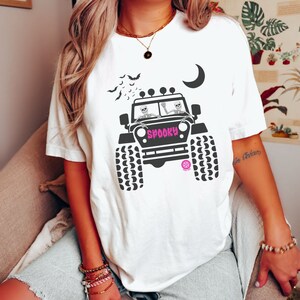 Halloween Off-Road Shirt Women offroad Tshirt Funny Adventure Tee Bat 4WD T-Shirt Women Witch Shirt 4 X 4 team Pumpkin Cute Feminist shirt image 3