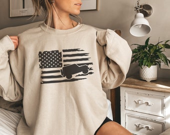 Offroad sweatshirt, OUSA Flag sweatshirt, US Offroad, 4WD offroad shirt, Amarican Flag, 4wd Flag Usa, Offroad for Women, Offroad lover gift