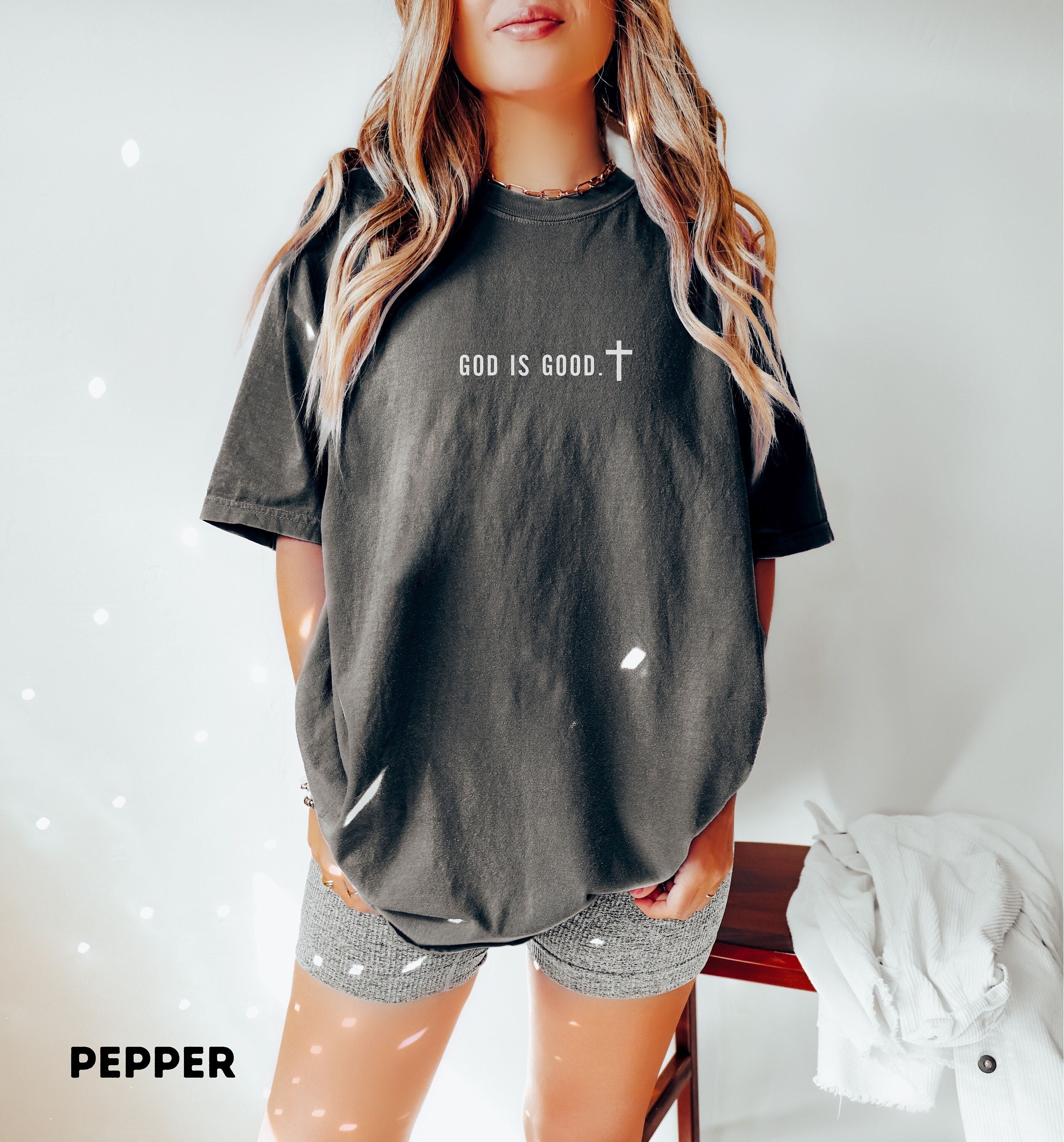 Comfort Colors Minimalist Shirt God is Good Trendy Christian TShirt Gift Faith Unisex T-shirt Faith Tee Church Group Shirts Oversized Comfy