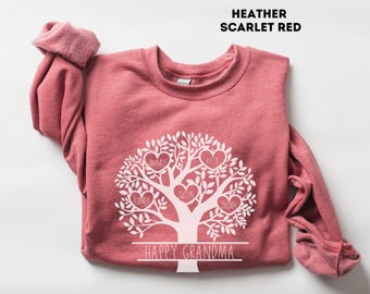 Personalized Family Tree Sweatshirt Special Gift For Mom Grandma Custom Mothers Day Grandmother 70th 80th Birthday Family Matching Crewneck