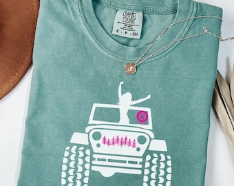 Pink Tire American Offroad, Comfort Colors Shirt, Off-Road Women Tshirt, Girl Power, Adventure Tee, 4WD T-Shirt,Women Offroad,Feminist shirt