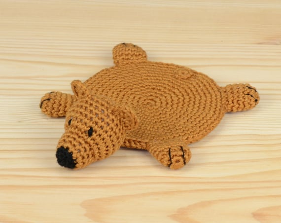 Bear coaster Crochet bear Drink coaster Tea coaster Table coasters New home gift Table coasters Dining decor