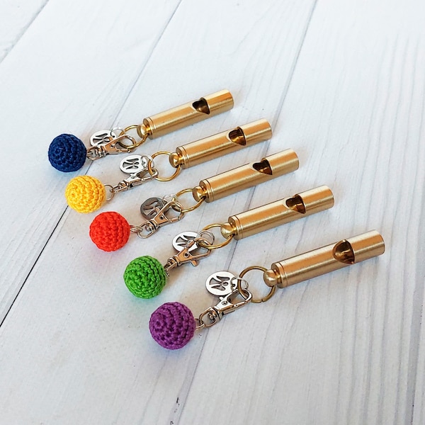 Safety whistle Guardian angel charm Ball crochet keyring Security women Loud rape whistle Dog training whistle