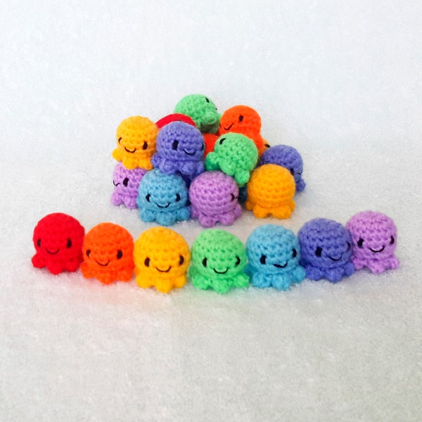 Winzige Qualle Mini häkeln Oktopus Amigurumi Ozean Kleines Baby Spielzeug Fidget Stress Ball Regenbogen Kinder Spielzeug Kawaii Plüsch Lernstofftier