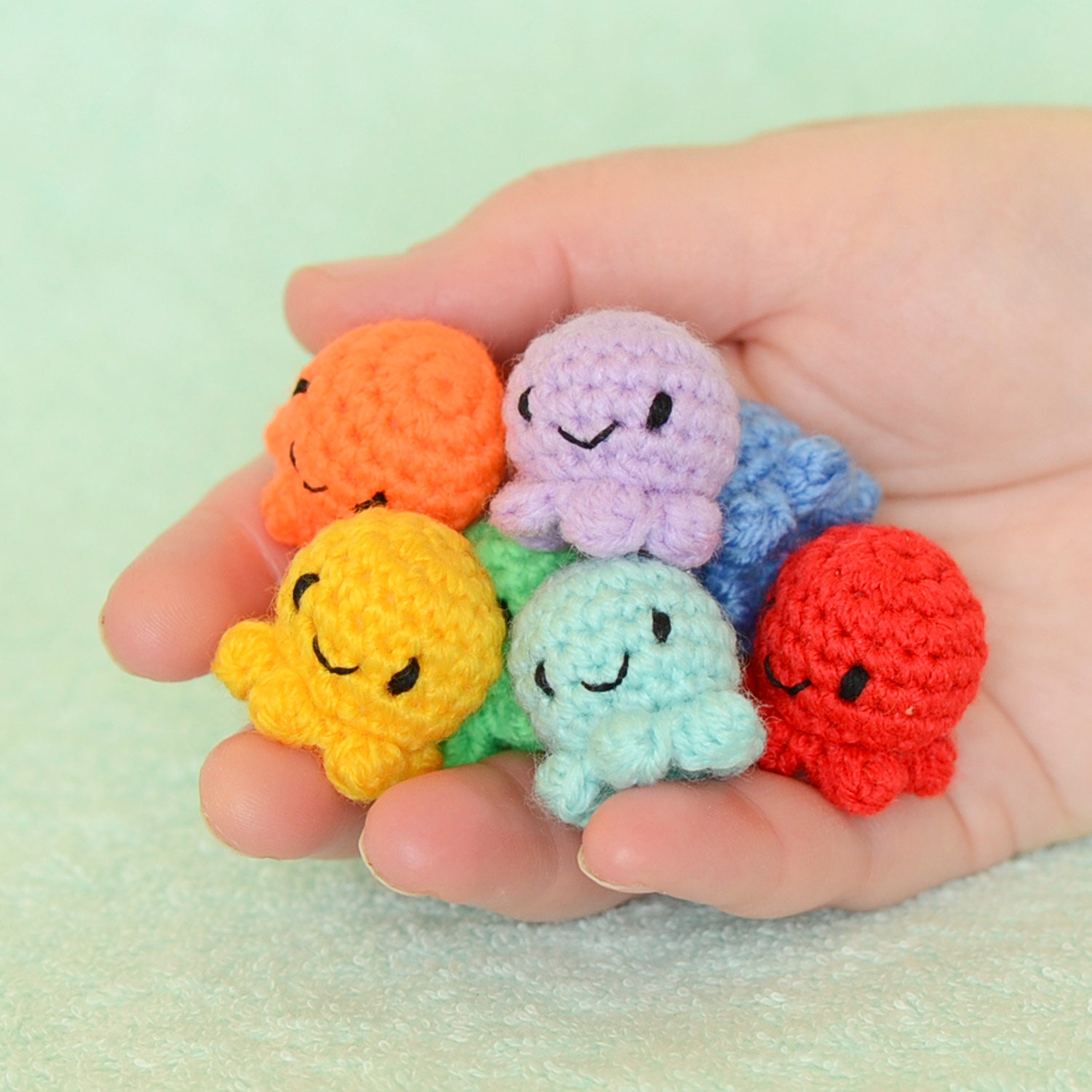 Mini Jellyfish Tiny Crochet Octopus Small Sea Creature Etsy