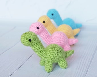 Small dinosaur Cute plush dino Stuffed animal Amigurumi dragon toy Kids room decor