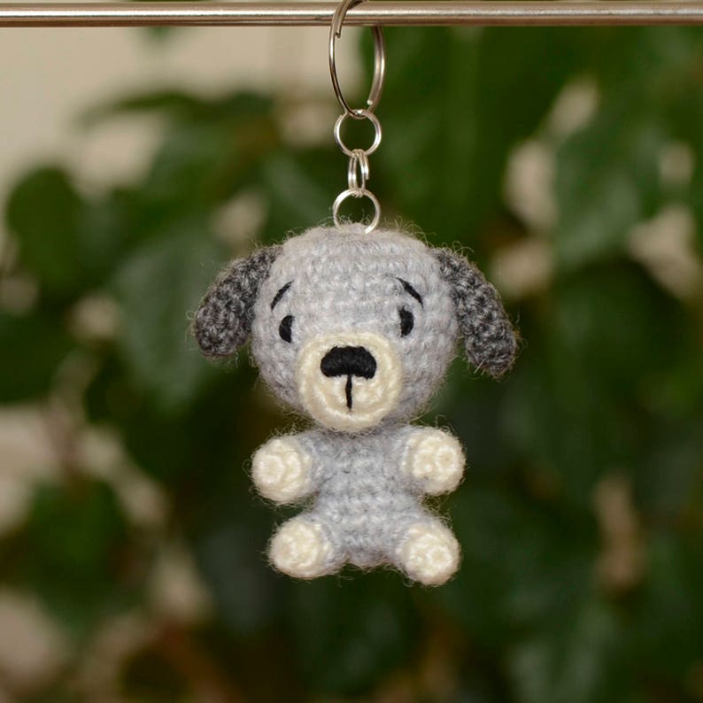 Dog Keychain Crochet Little Puppy Toy Animal Amigurumi Keyring Etsy