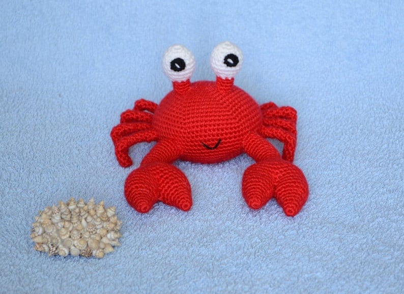 Crochet crab Amigurumi ocean toy Stuffed animal Red crab Sea | Etsy