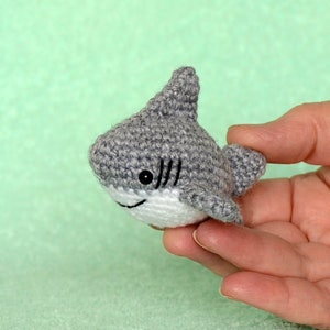 Shark amigurumi Crochet ocean animal Stuffed shark toy Kawaii  plush Sea creature Shark keychain